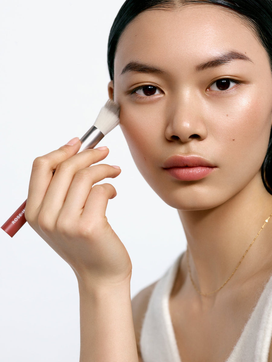 Number 6 Cream Highlighter Brush Vegan Makeup Brush Rose Inc